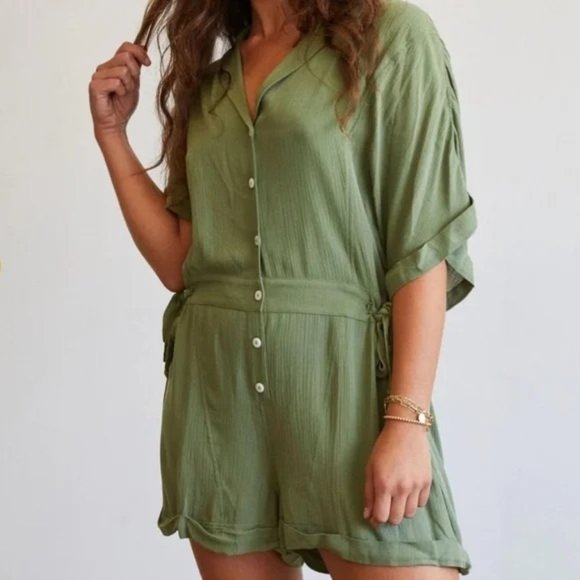 For days Pants - For Days Short Sleeve Utility Romper